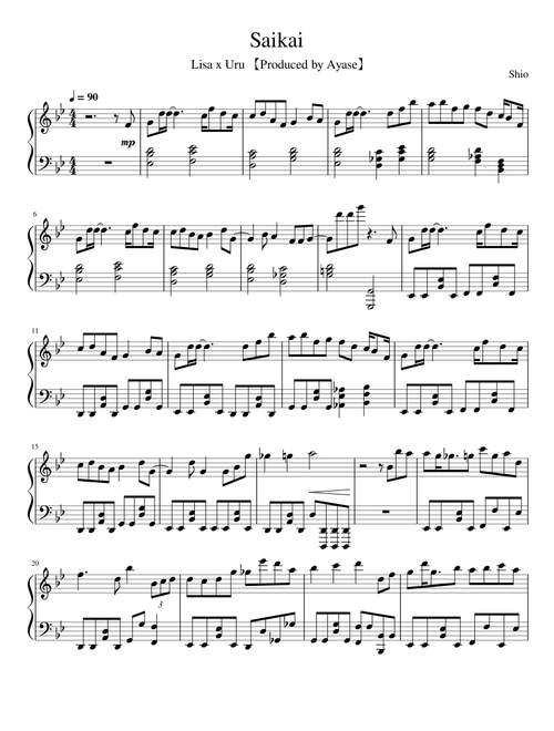 Shio.Piano | Free sheet music | Download PDF or print on