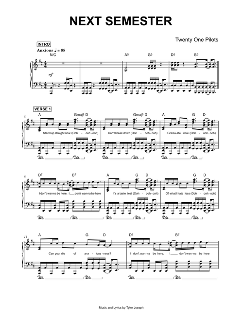 Next Semester - Twenty One Pilots (Piano)