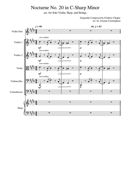 Frédéric Chopin: Nocturne No. 20 in C-Sharp Minor - arr. for Violin and Chamber Orchestra