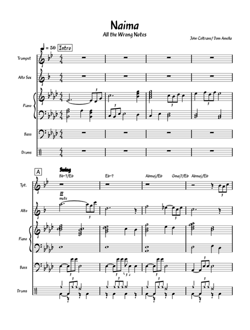Naima – John Coltrane Naima – Quintet Arrangement