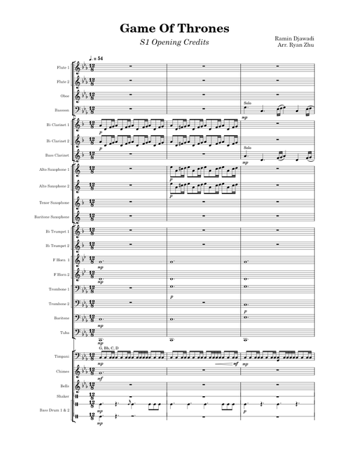 Game Of Thrones - Opening Credits | Arranged for Concert Band