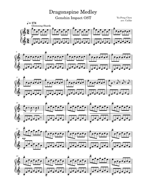 Dragonspine OST - Genshin Impact Piano Medley