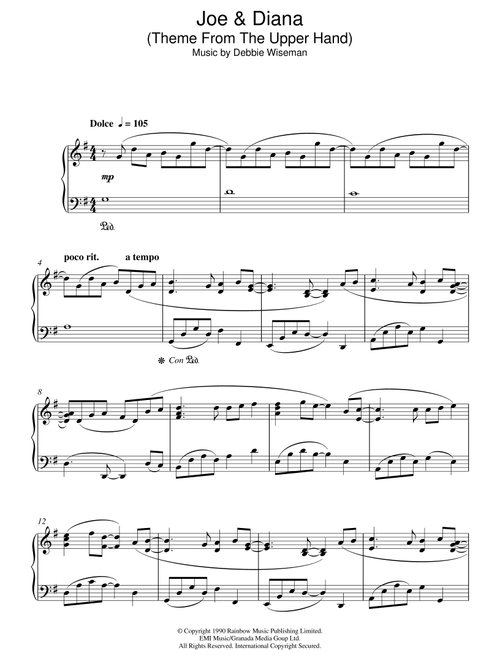 Joe & Diana (Theme From The Upper Hand) - Debbie Wiseman (Piano Solo)