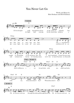 Play Official version of You never let go Sheet Music by Matt