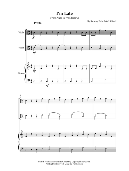 I'm Late (Arr. Karen Gueiros) - Bob Hilliard, Sammy Fain (Instrumental Duet and Piano)