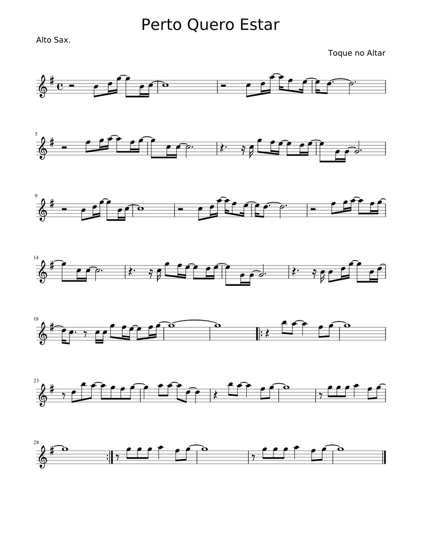 Perto Quero Estar Sheet music for Piano (Solo)