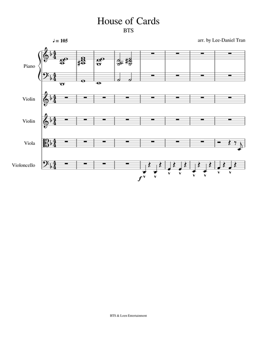 BTS House of Cards (String Quintet)