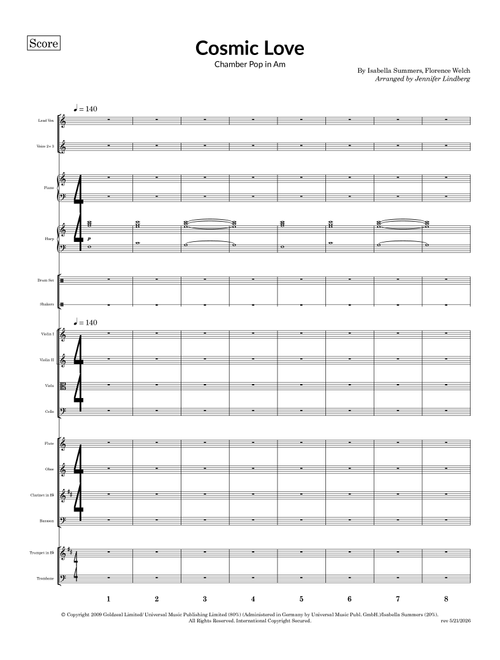 Cosmic Love (Arr. Jennifer Lindberg) - Florence And The Machine (Large Ensemble)
