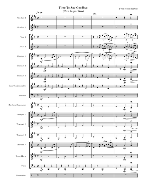 Con te partiro – Andrea Bocelli (Time to Say Goodbye - Alto Sax duet)