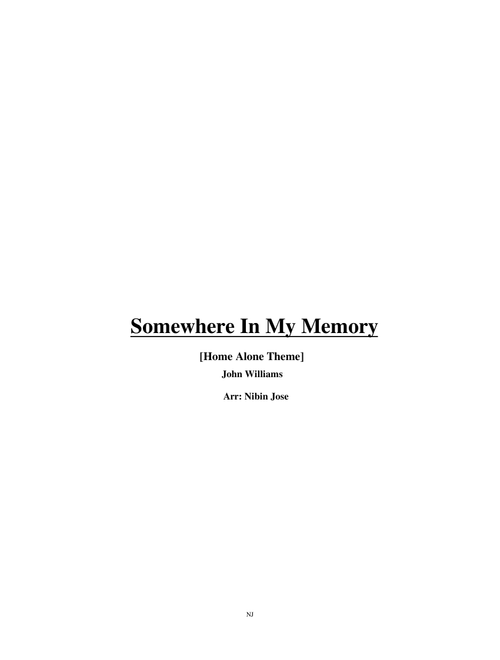 Somewhere in my memory - John Williams