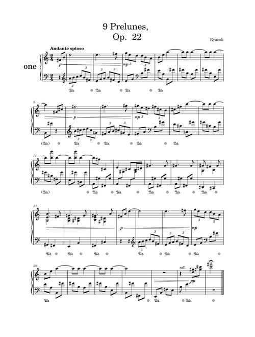 9 Prelunes, Op. 22