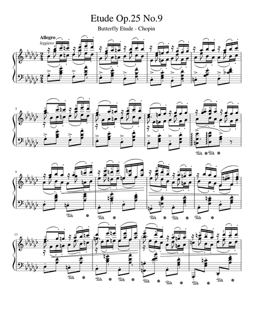 Étude in G♭ Major, Op. 25 No. 9 (Butterfly) – Frédéric Chopin