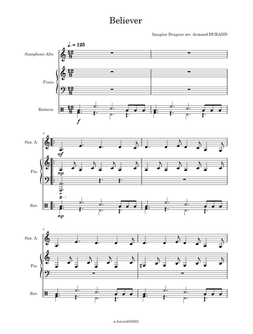 Believer – Imagine Dragons (are. Armand DURAND 08)