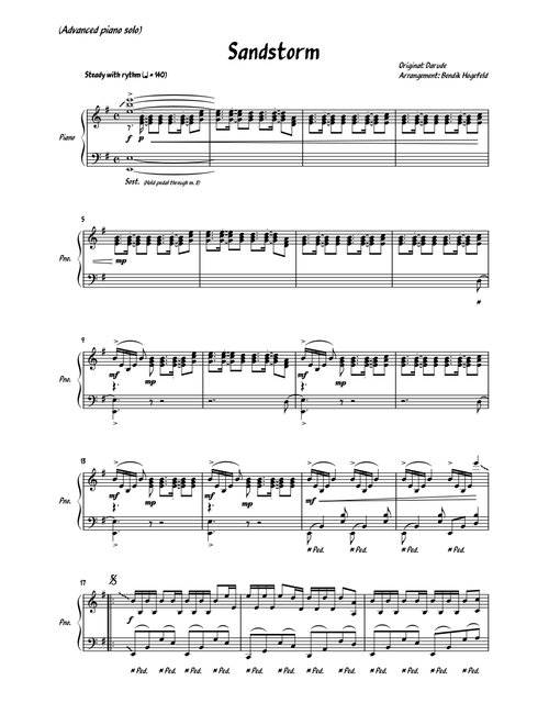 Darude Sandstorm (Advanced piano solo)