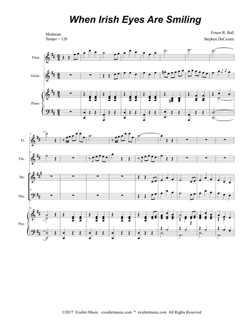 When Irish Eyes Are Smiling (Brass Quartet and Piano) (Arr. Stephen DeCesare) - Ernest R Ball (Brass Ensemble)