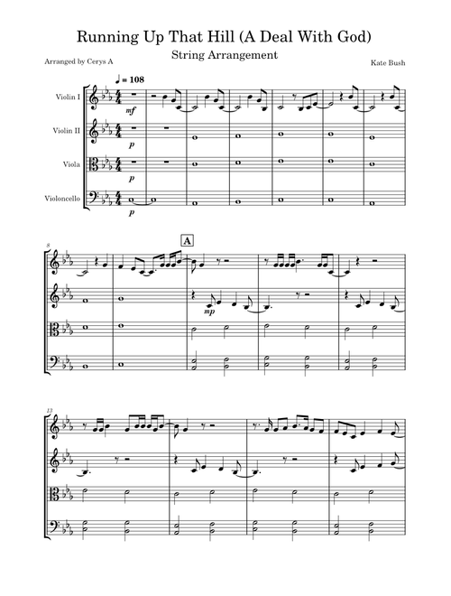 Running up that hill – Kate Bush Running Up That Hill (A Deal With God)- Kate Bush - String Arrangement