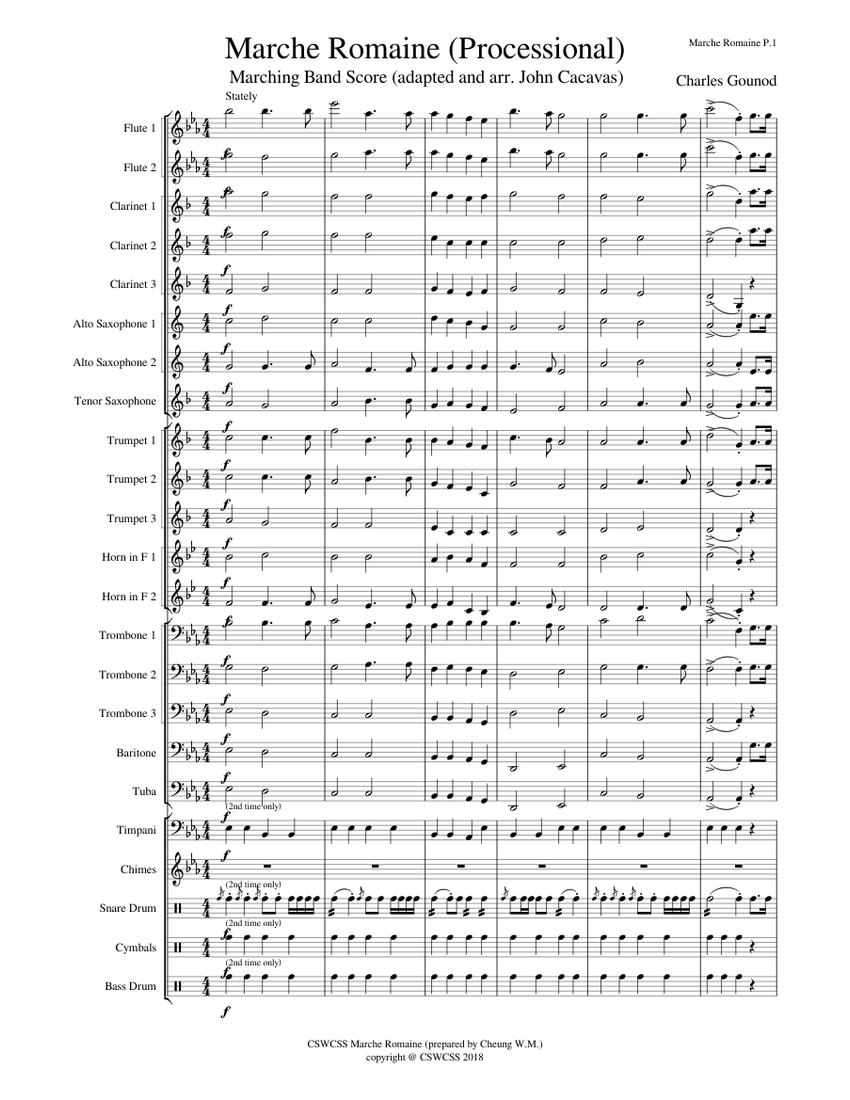Marche Romaine (Processional) Trumpet 1 Sheet Music for Trombone, Tuba ...
