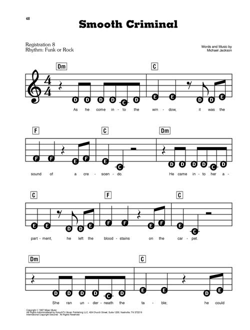 Smooth Criminal - Michael Jackson (E-Z Play Today)