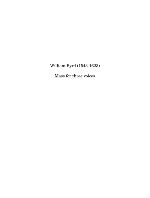 Mass for three voices - William Byrd