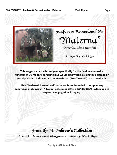 Fanfare & Recessional on "Materna" (America The Beautiful) StA OV00152 (Arr. Mark Rippe) - Samuel Augustus Ward (1848-1903) (Organ)