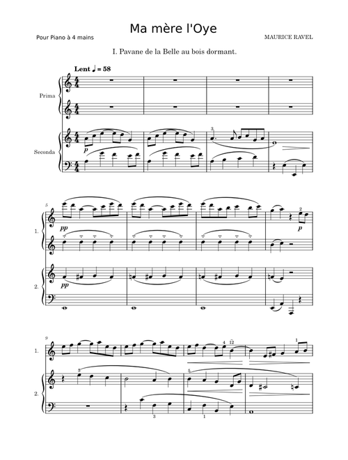 Ma mère l'oye, M. 60: I. Pavane de la Belle au bois dormant - Maurice Ravel