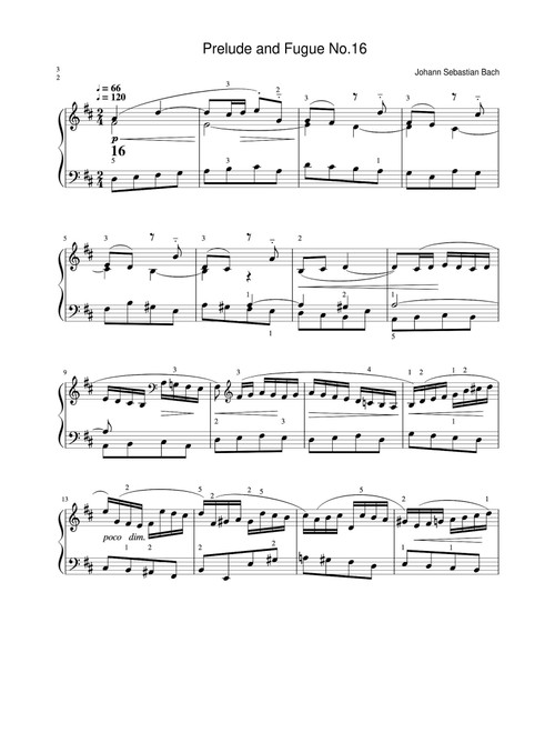 Prelude and Fugue No.16 - Johann Sebastian Bach (Easy Piano)