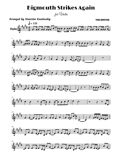 Bigmouth Strikes Again – The Smiths (Violin Cover by Stanislav Kovalevskiy)