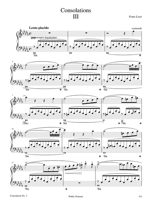 Consolation No. 3 in D Flat Major, S 172 – Franz Liszt