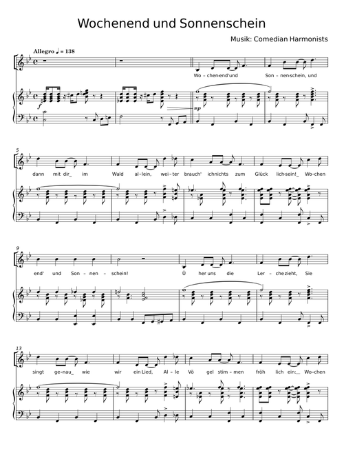 Wochenend und sonnenschein - Comedian Harmonists