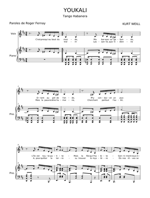 Youkali - Kurt Weill