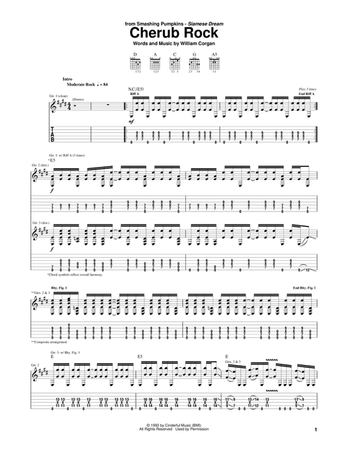 Cherub Rock - The Smashing Pumpkins (Guitar Tab)