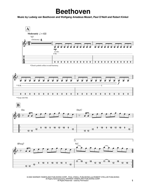 Beethoven - Trans-Siberian Orchestra (Guitar Tab Play-Along)