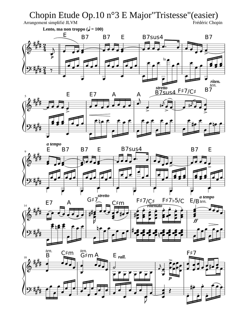 Etude opus 10 no 3 alfred on sale