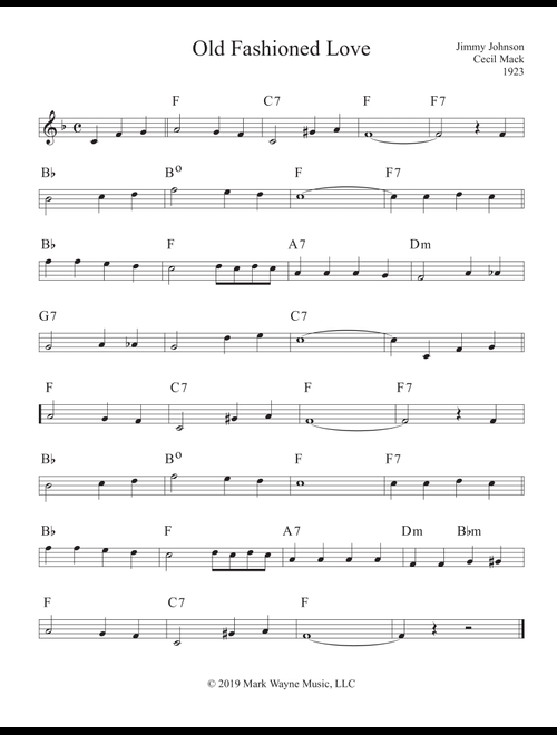 Old Fashioned Love (Arr. Mark W. Huxhold) - Jimmy Johnson, Cecil Mack (Lead Sheet - Fake Book)