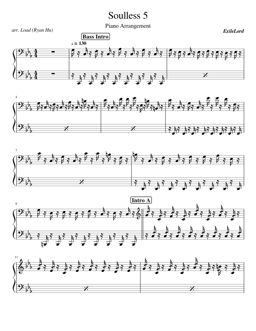 Soulless 5 Sheet Music for Piano (Solo) | MuseScore.com