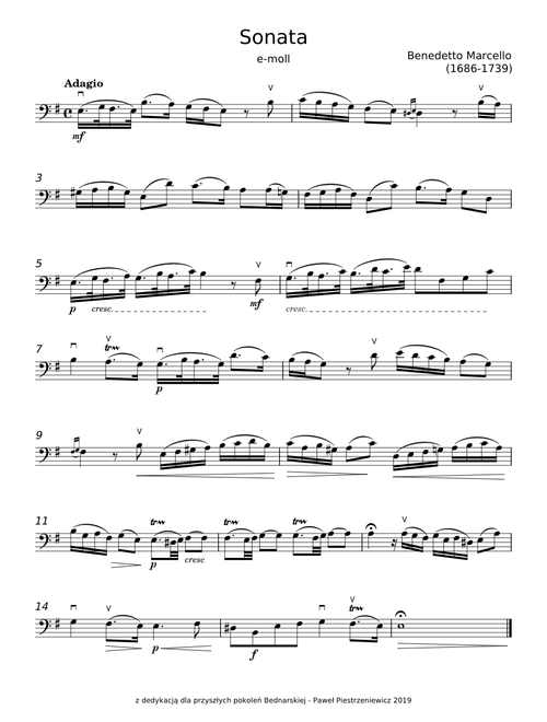 Cello sonata No 2 - Benedetto Marcello