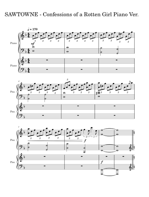 SAWTOWNE - Confessions of a Rotten Girl Piano Ver. – Yanny the Laurel