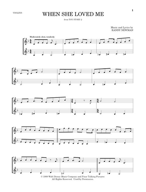 When She Loved Me (from Toy Story 2) - Sarah McLachlan (Violin Duet)