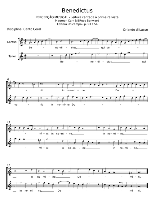 Benedictus - Orlando di Lasso
