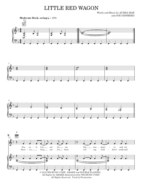 Little red wagon - Miranda Lambert (Piano-Vocal-Guitar)