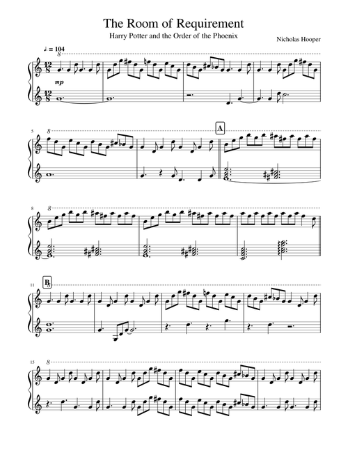 The Room of Requirement (Piano) | Harry Potter