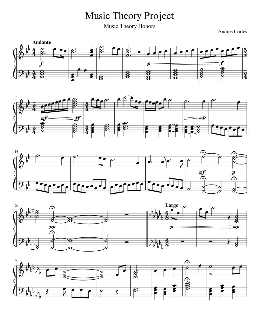 Music Theory Project Sheet music for Piano (Solo) | Musescore.com