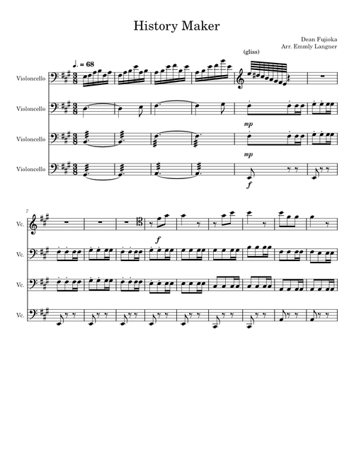 History Maker for Cello Quartet