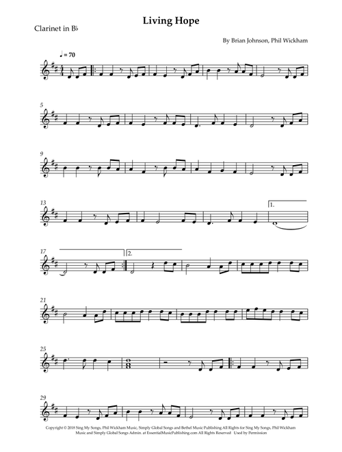 Living Hope (Arr. Wesley S. SIlva) - Phil Wickham (Clarinet Solo)
