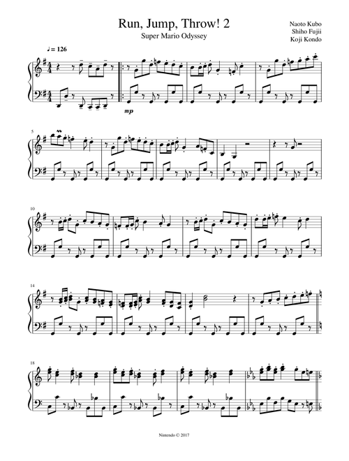 Run, Jump, Throw! 2 - Super Mario Odyssey (Piano)
