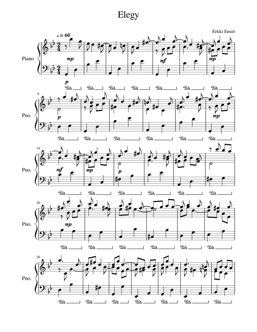Elegy Sheet Music for Piano, Flute (Solo) | MuseScore.com