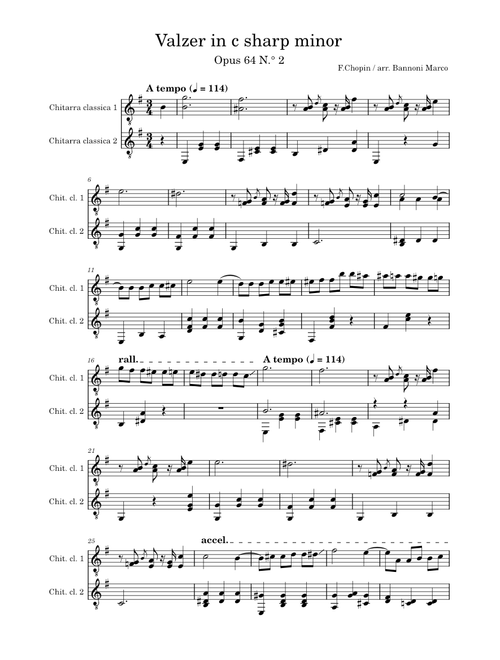 Waltz in C sharp minor Op.64, No. 2 – Frédéric Chopin Valzer in c sharp minor
