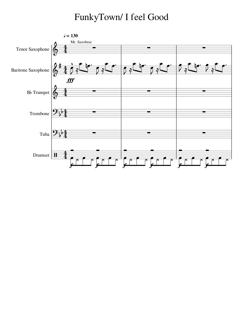 4848372 3469701 Lucky chops funkytown and i feel good Sheet music for ...