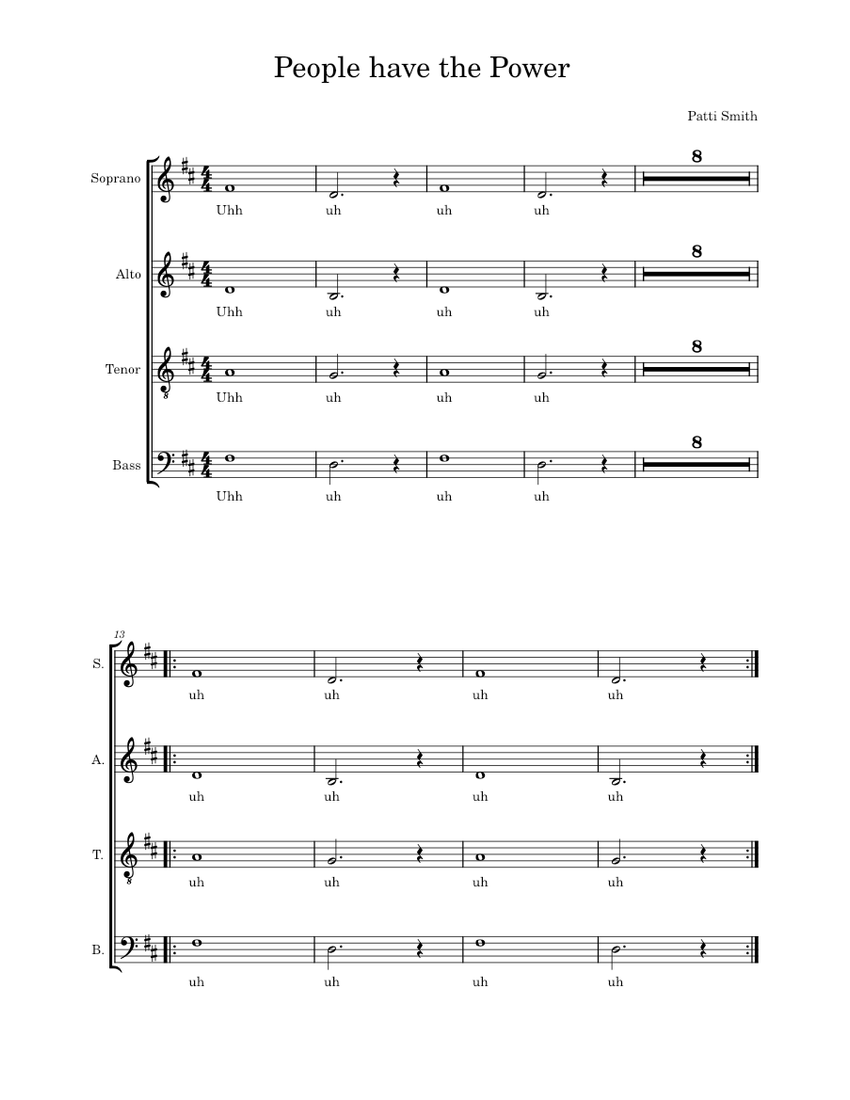 People have the Power Sheet Music for Soprano, Alto, Tenor, Bass