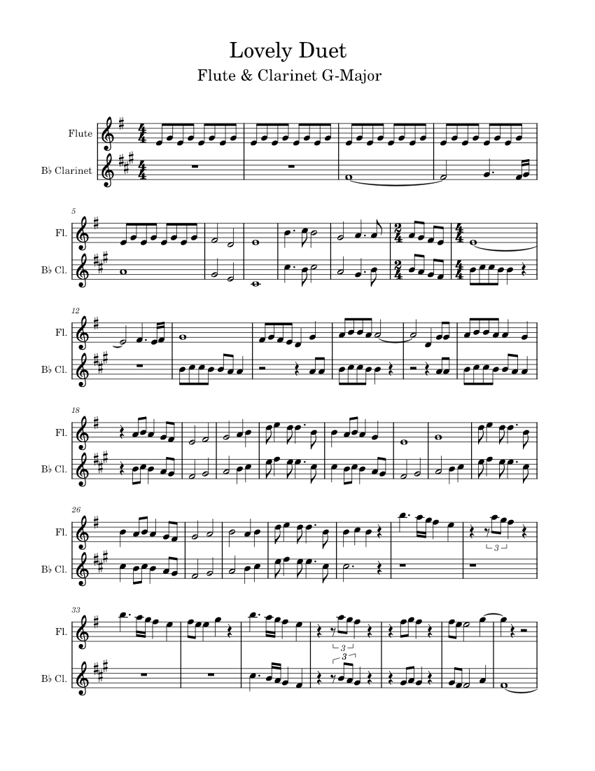 Lovely Duet Billie Eilish, Flute & Sheet music for Flute
